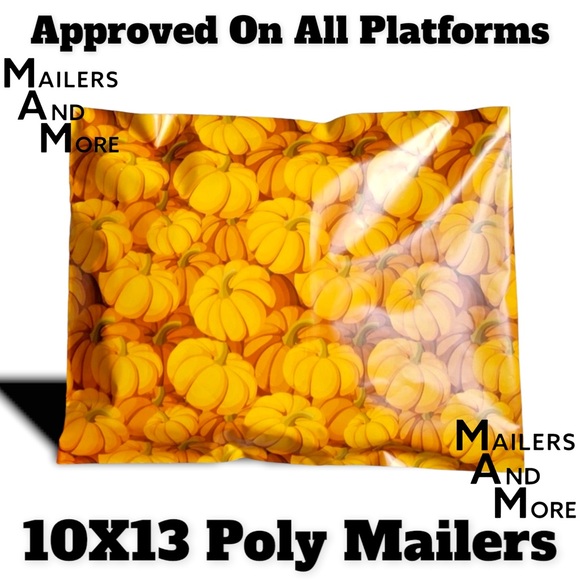50 10X13 Pumpkin Poly Mailers Shipping Envelopes Bags PRICE IS FIRM Fall - Picture 5 of 10